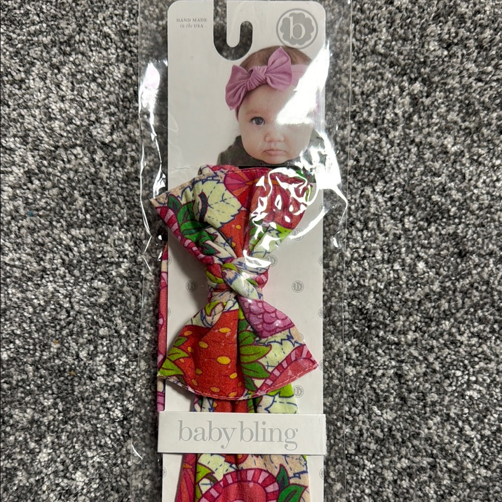 Baby Bling Bows knot headband Strawberry Fields